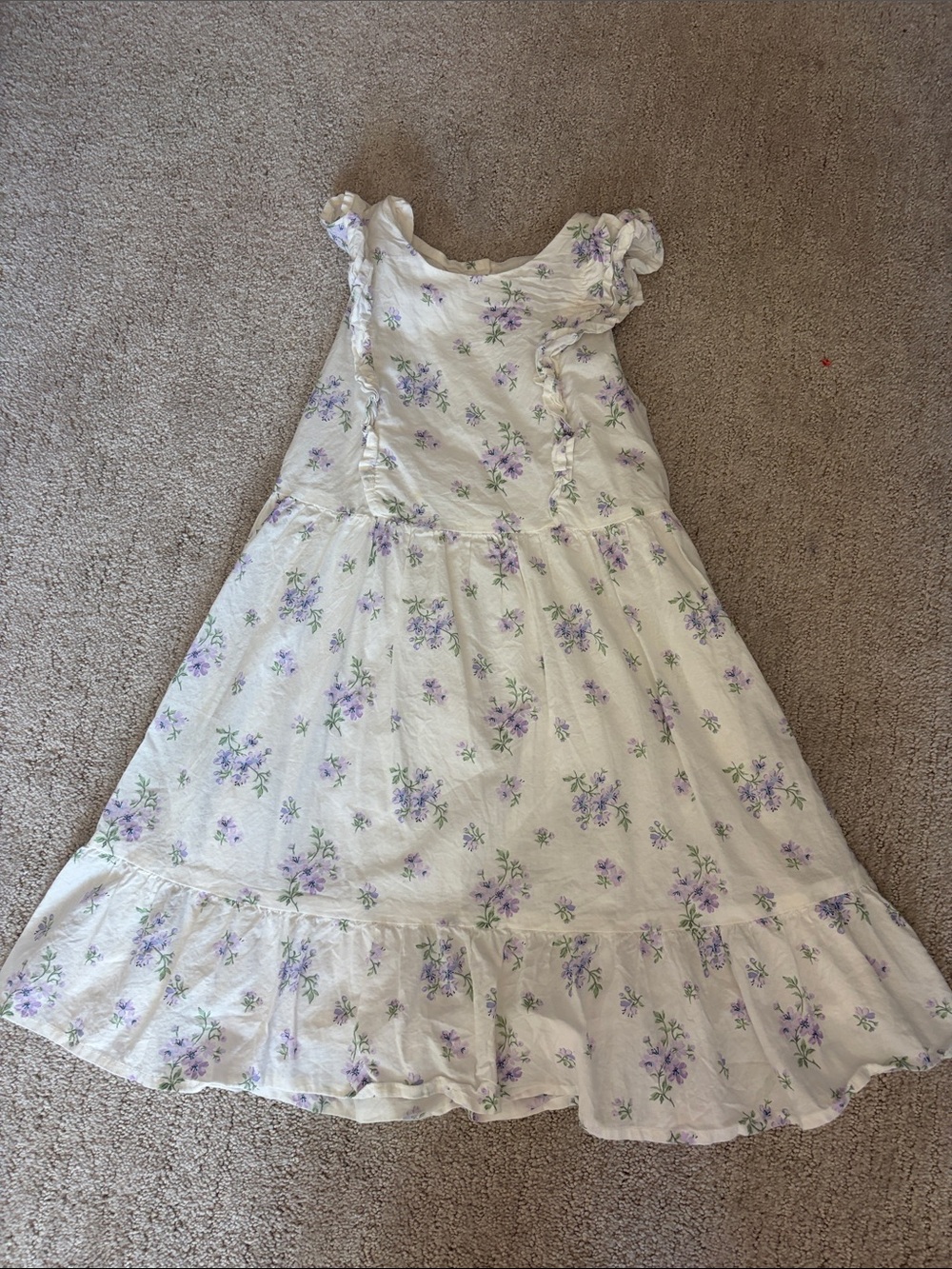 Gymboree White Dress with Lavender Floral Print